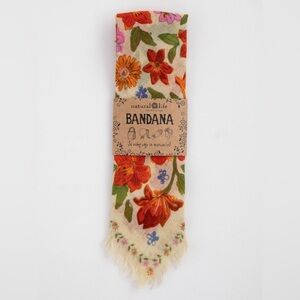 Natural Life Printed Cotton Bandana- Cream Floral